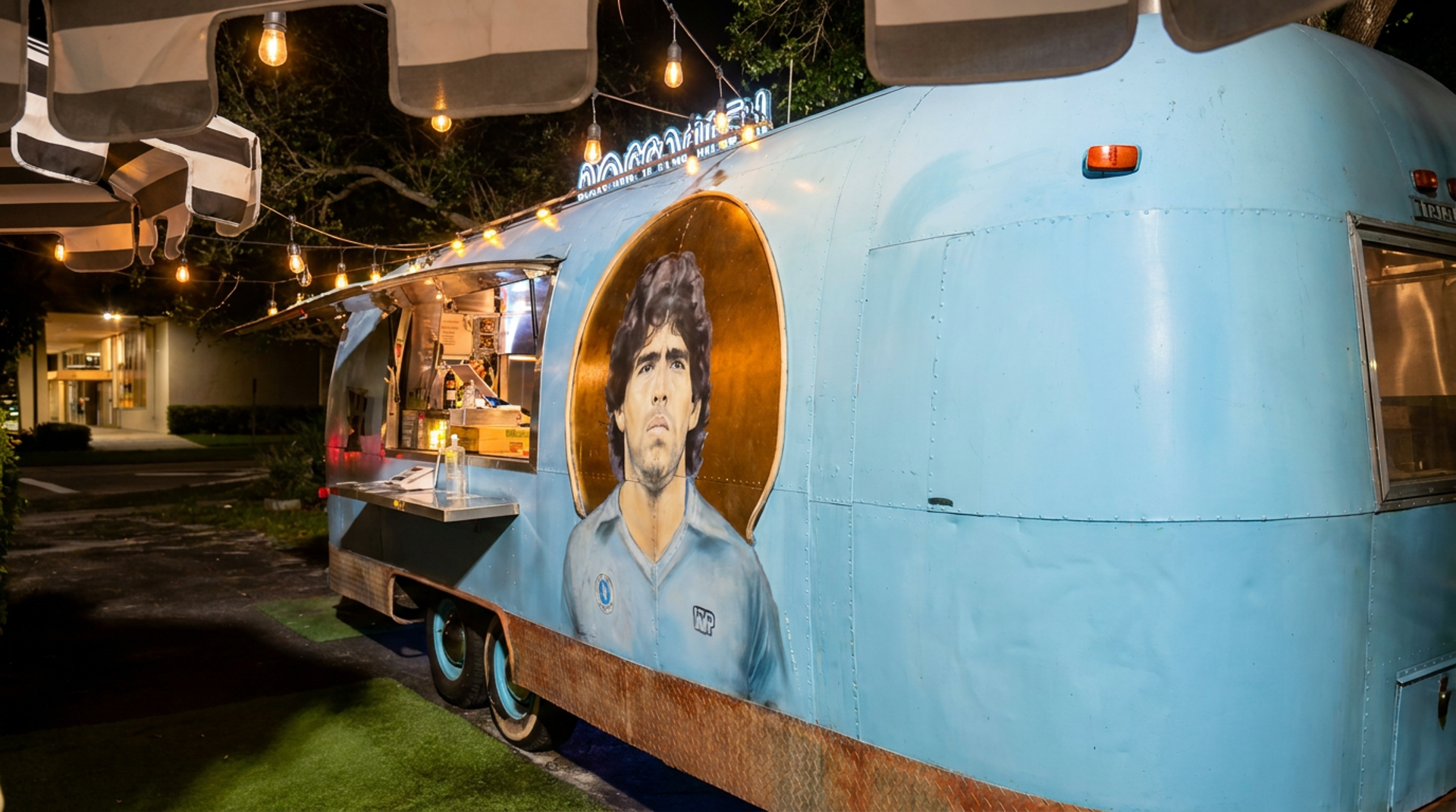After dark at the trailer